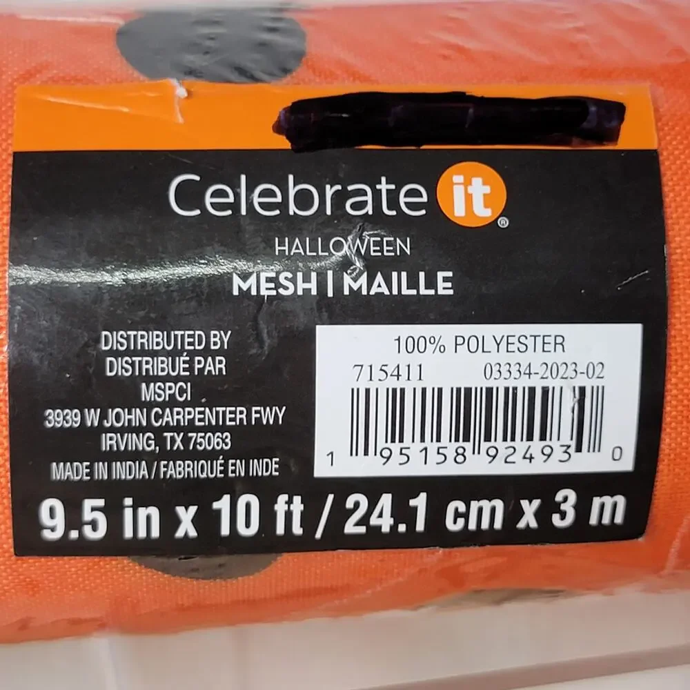 2 Rolls Celebrate It Halloween Mesh 9.5 in x 10 ft - NEW